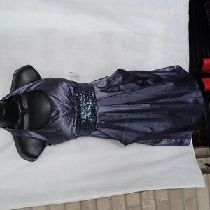 B. Darlin Halter Beaded Dress 5/6, shiny Charcoal gray